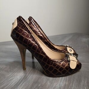 BAKERS | ZOLA PEEP TOE | Brown | 4 Inch Heel | Size 7 1/2